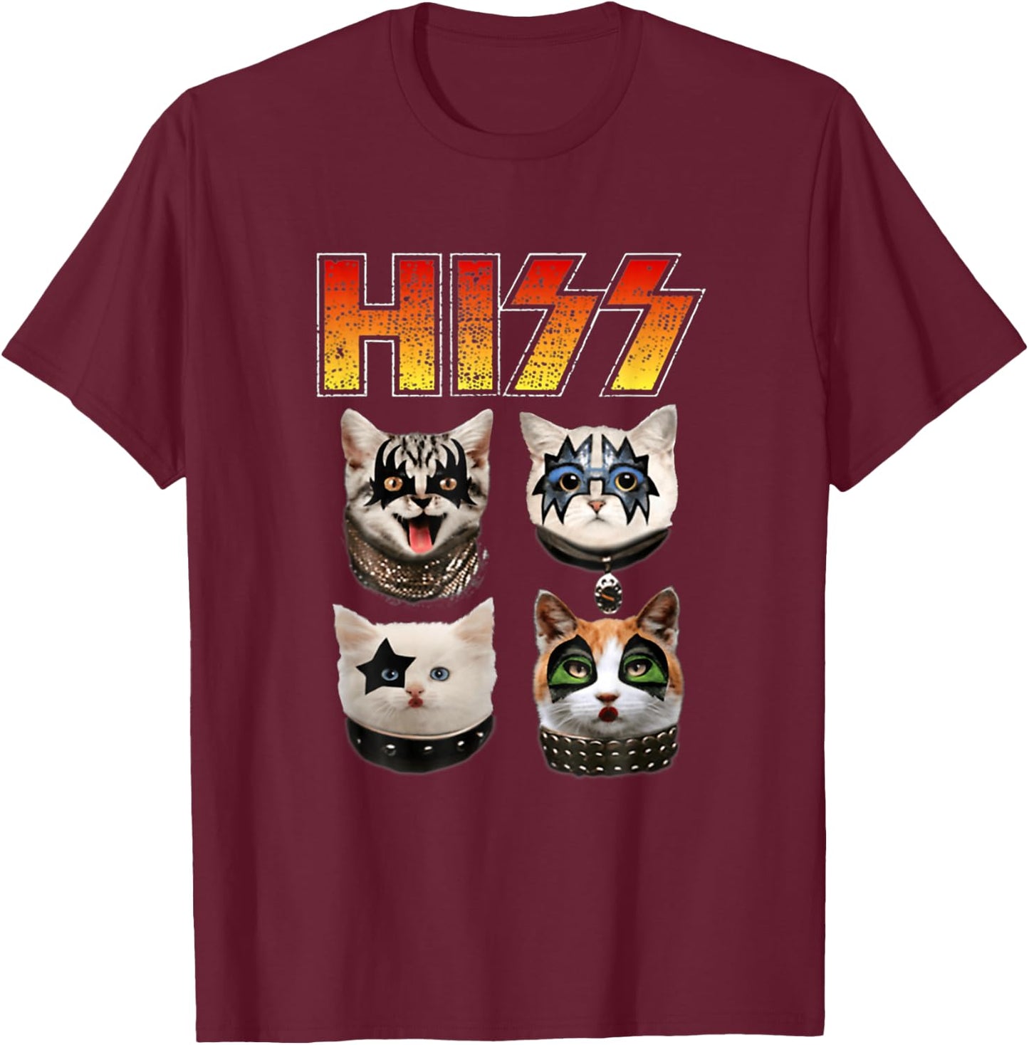 Hiss Funny Cat Lover T-Shirt - T-Shirt | Maroon