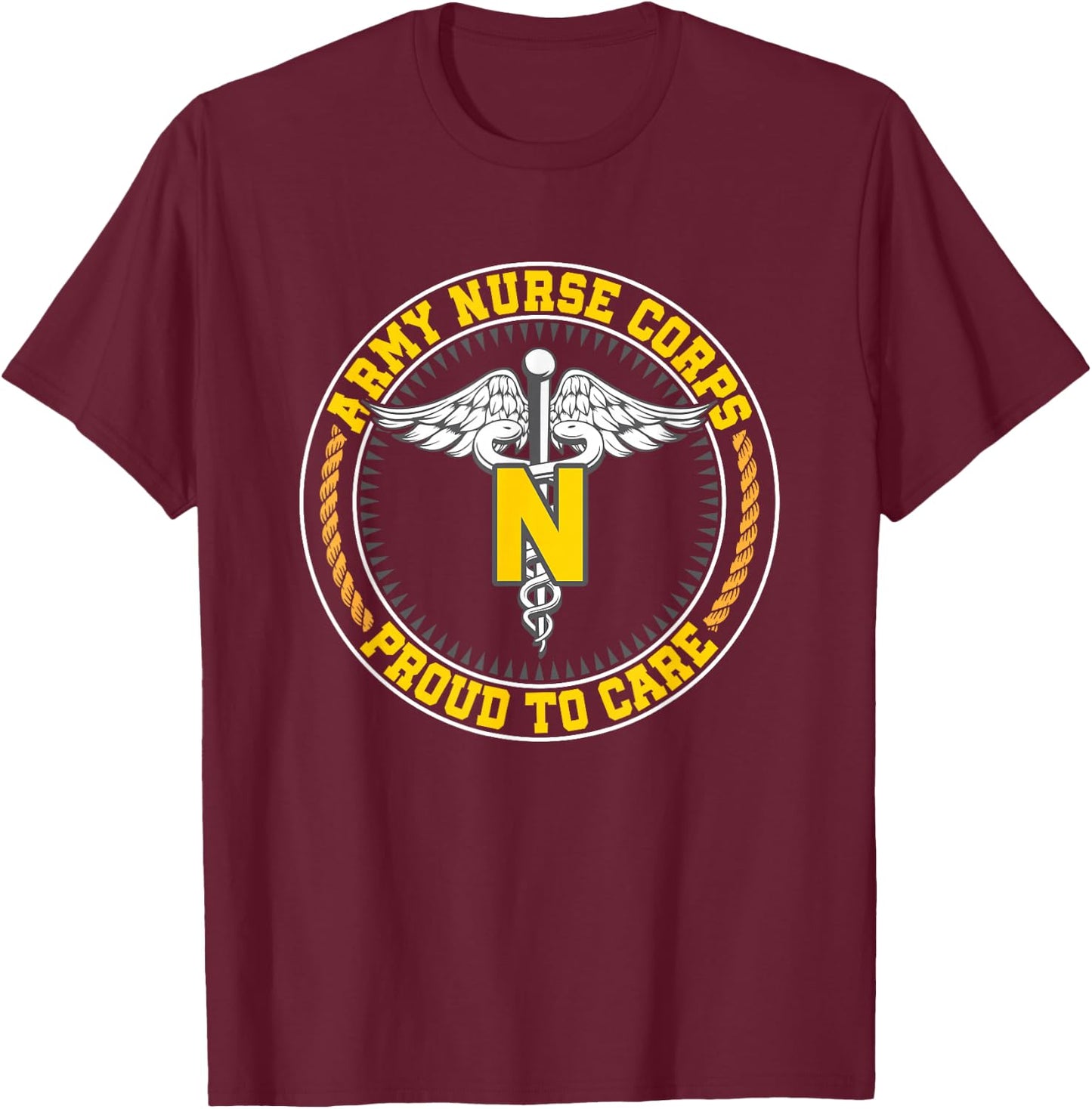 Nurse Corps Proud To Care T-Shirt - T-Shirt | Maroon