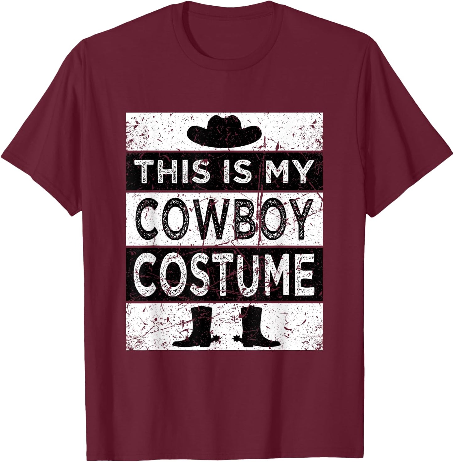 Cowboy Costume Country Western Costume Men Women Kids T-Shirt - T-Shirt | Maroon