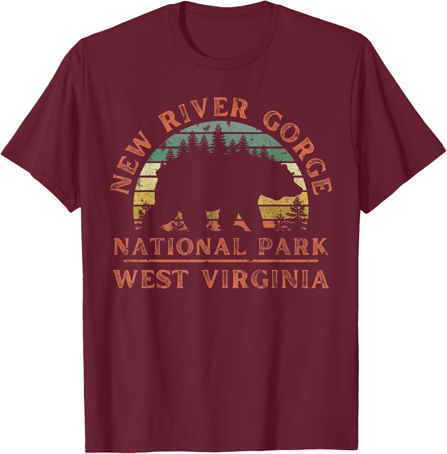 New River Gorge National Park T-Shirt - T-Shirt | Maroon