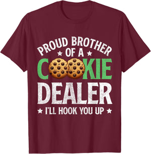 Proud Brother Of A Cookie Dealer Girl Leader Scout Dealer T-Shirt - T-Shirt | Maroon