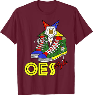 OES High top Sneaker Style of The Eastern Star Parents' Day T-Shirt - T-Shirt | Maroon