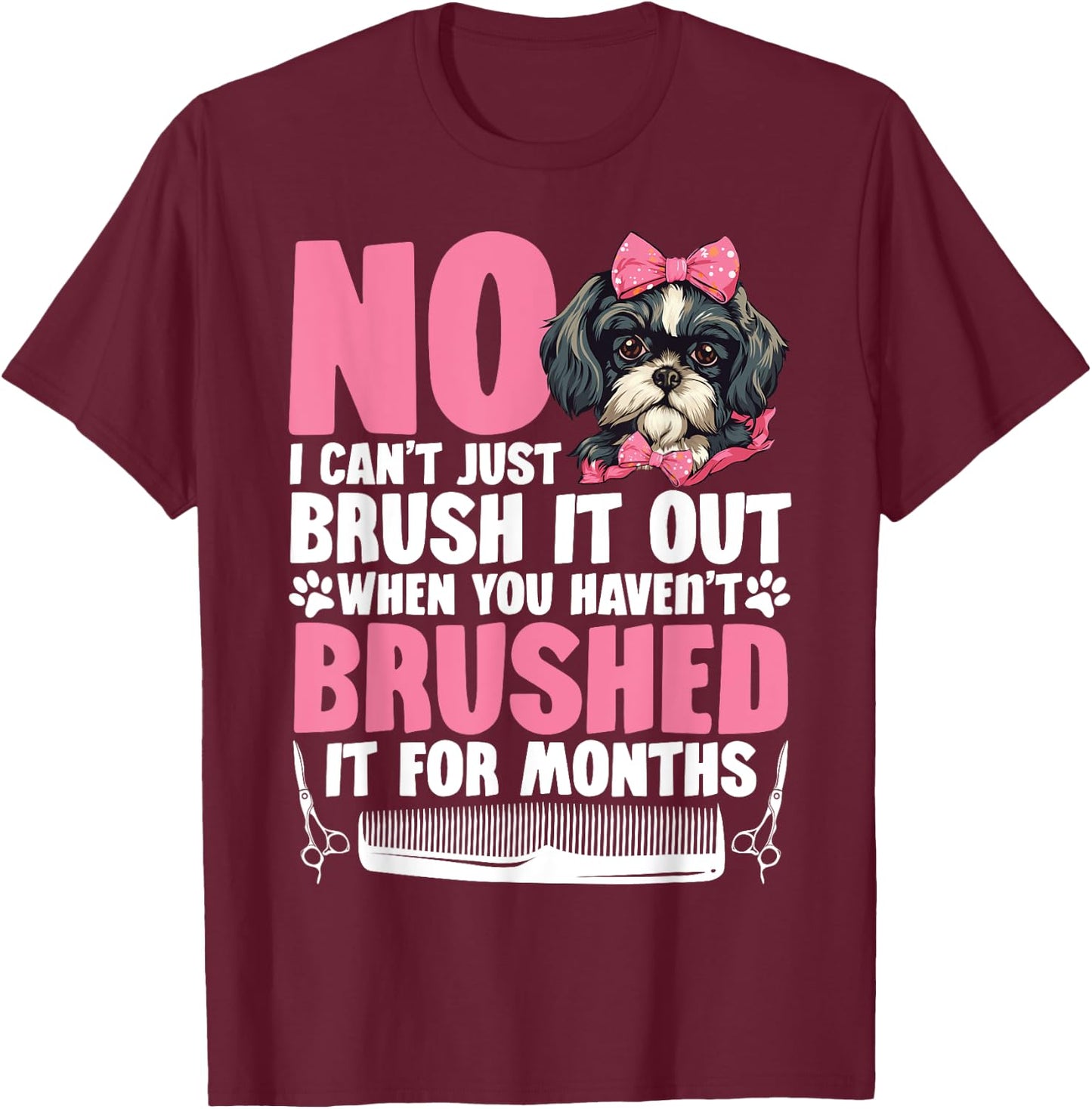 Dog Hairdresser Salon Dog Grooming Smock Dog Groomer Women Kids T-Shirt - T-Shirt | Maroon