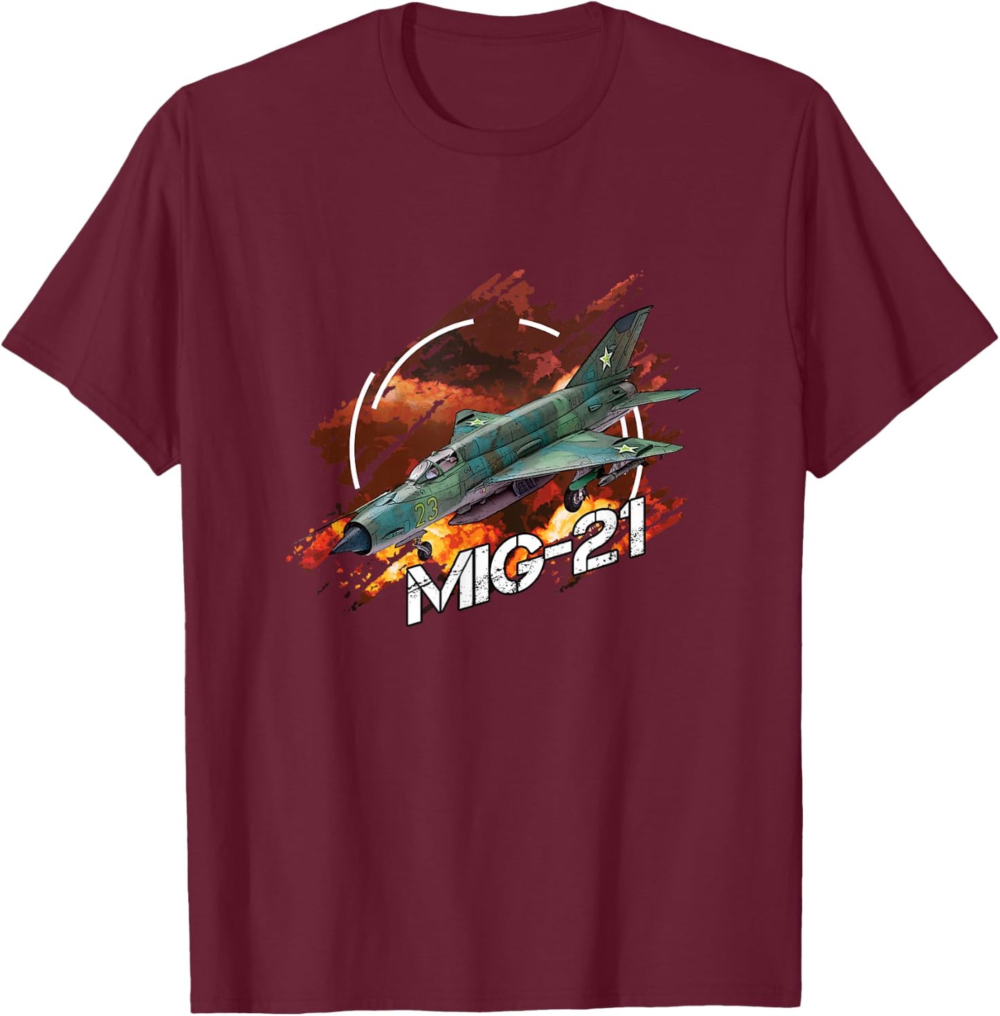 Russian Fighter Shirt Gift Mig 21 T-Shirt - T-Shirt | Maroon