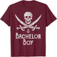 Bachelor Party Shirt Funny Pirate Skull Sword Groom Gift T-Shirt - T-Shirt | Maroon