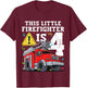 Kids Fire Truck 4 Year Old Firefighter 4th Birthday Toddler Boy T-Shirt - T-Shirt | Maroon