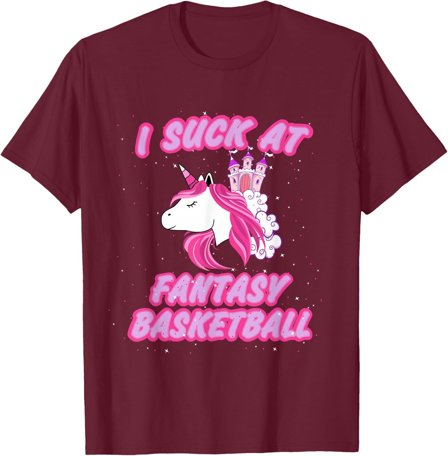 I Suck At Fantasy Basketball - Funny Draft Party T-Shirt - T-Shirt | Maroon