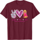 Peace Love Cure Golden Retriever Dog Breast Cancer Awareness Women T-Shirt - T-Shirt | Maroon