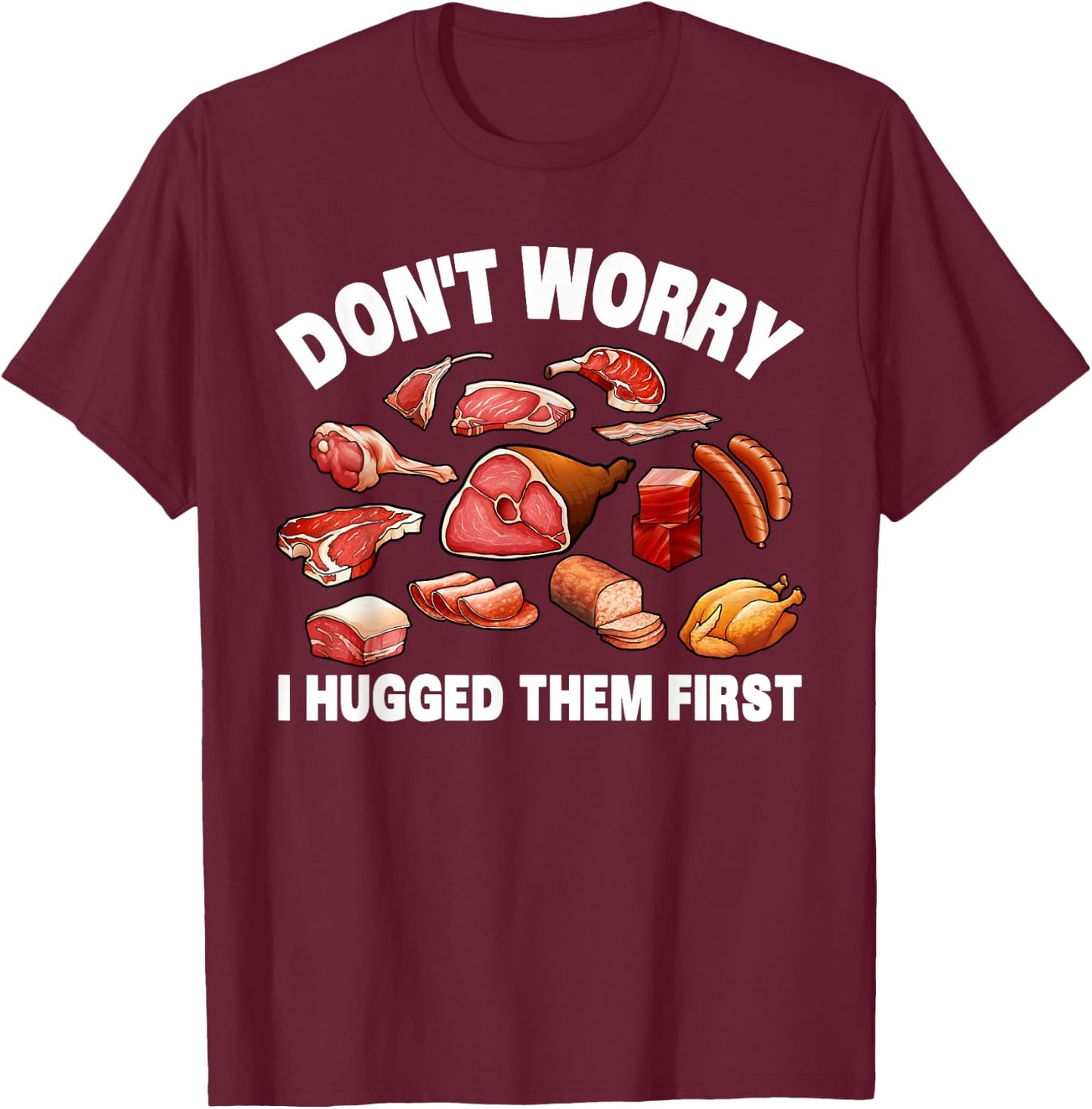 Funny Butcher Women Animal Slaughter Meat Cutter BBQ T-Shirt - T-Shirt | Maroon