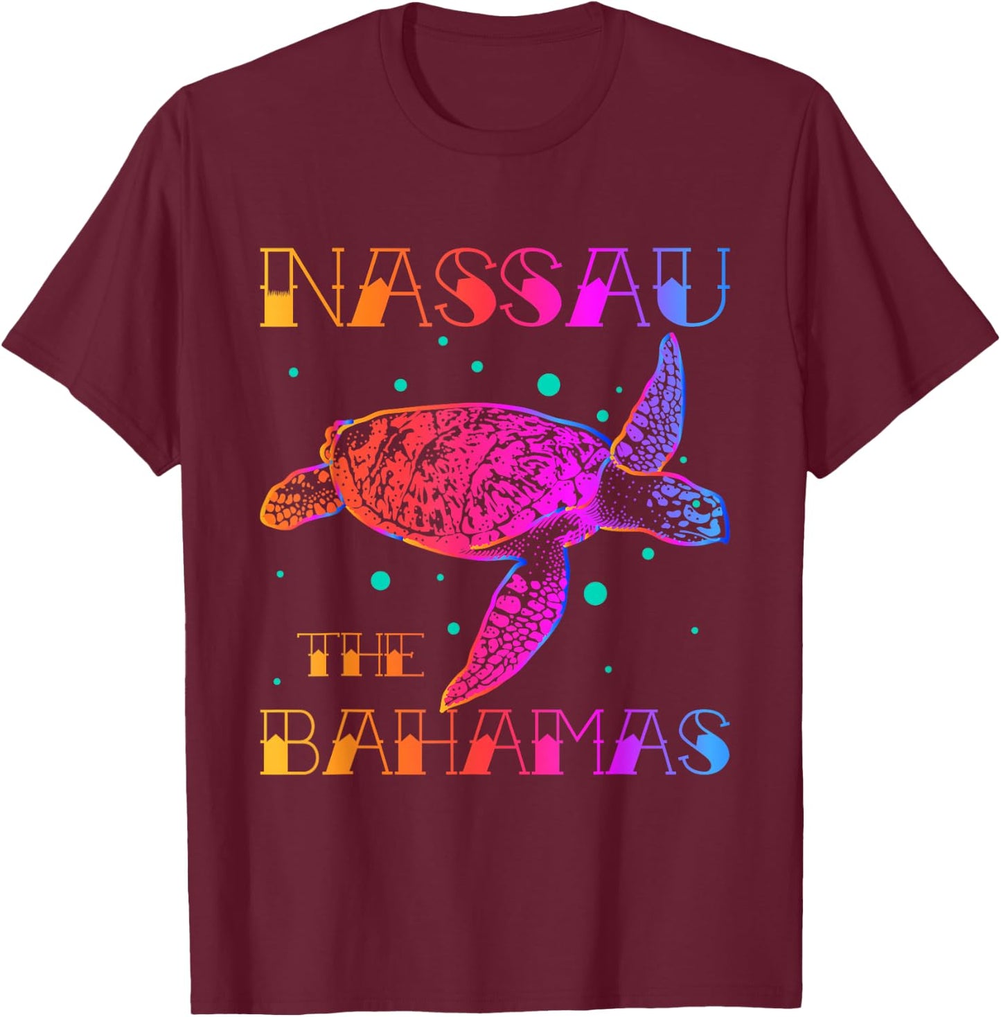 Nassau Bahamas Shirt Sea Turtle Bahamas Souvenirs Bahamas T-Shirt - T-Shirt | Maroon