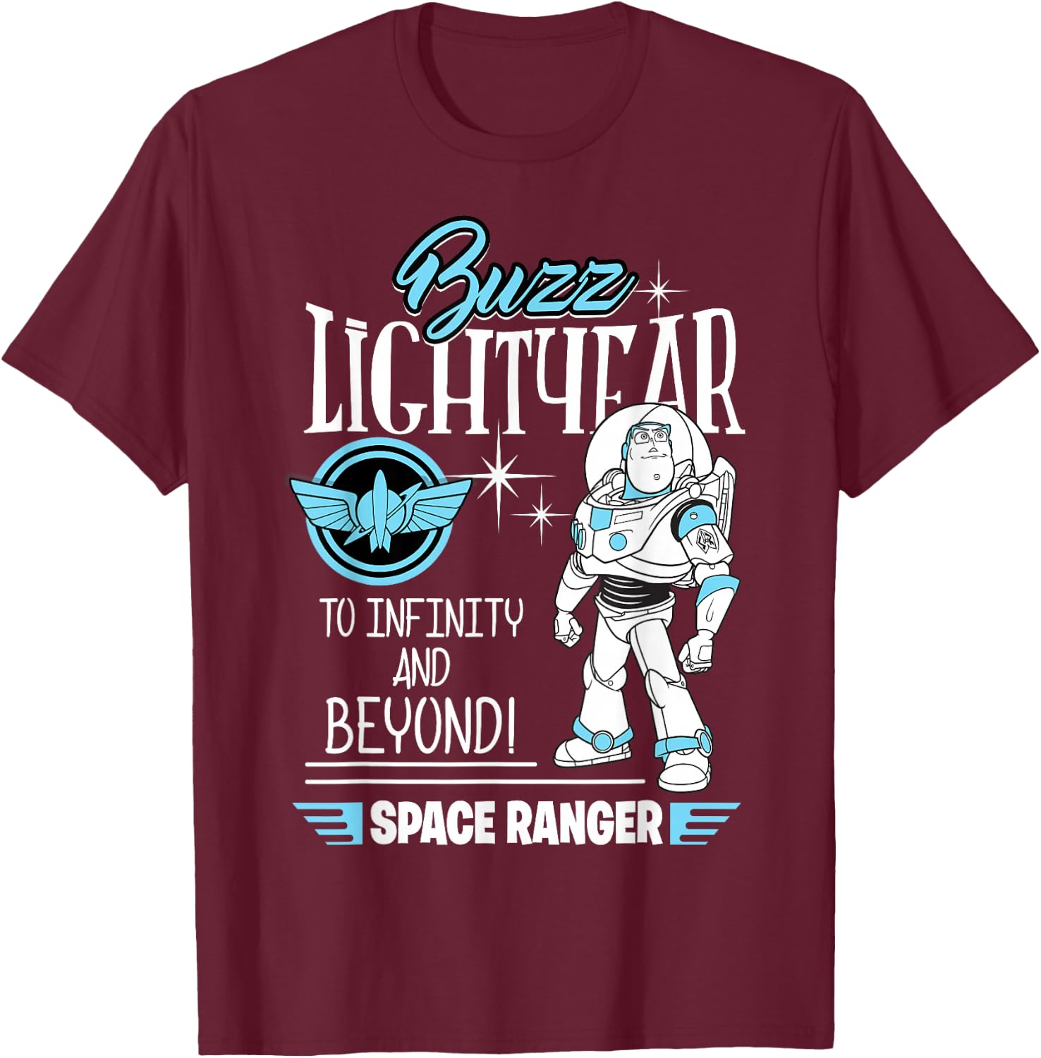 Disney Pixar Toy Story Retro Buzz Lightyear Space Ranger T-Shirt - T-Shirt | Maroon