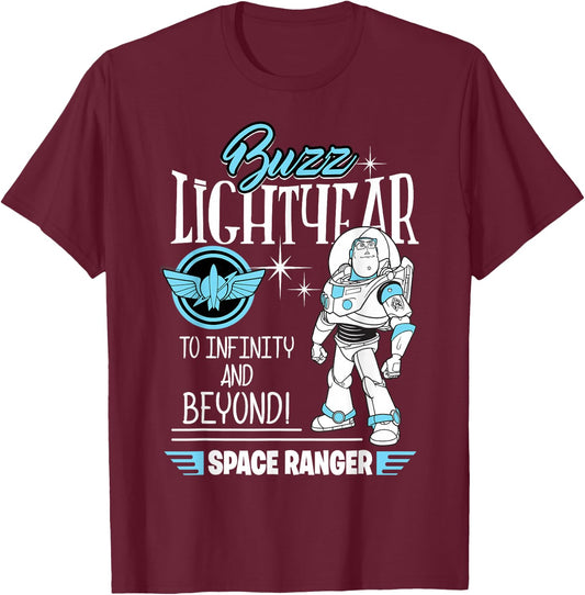 Disney Pixar Toy Story Retro Buzz Lightyear Space Ranger T-Shirt - T-Shirt | Maroon