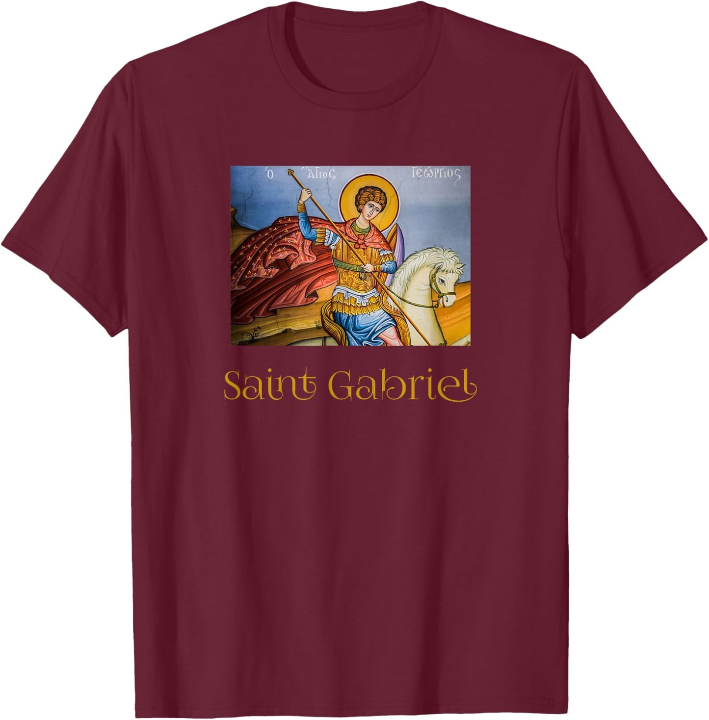 Gabriel the Archangel Saint Gabriel T-Shirt - T-Shirt | Maroon