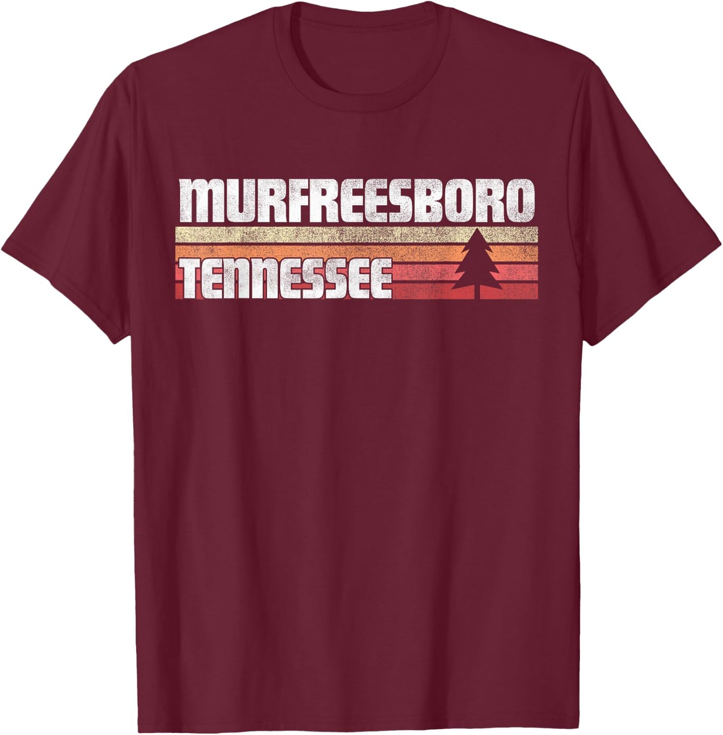 Murfreesboro Tennessee TN Gift Retro Style Vintage 70s 80s T-Shirt - T-Shirt | Maroon