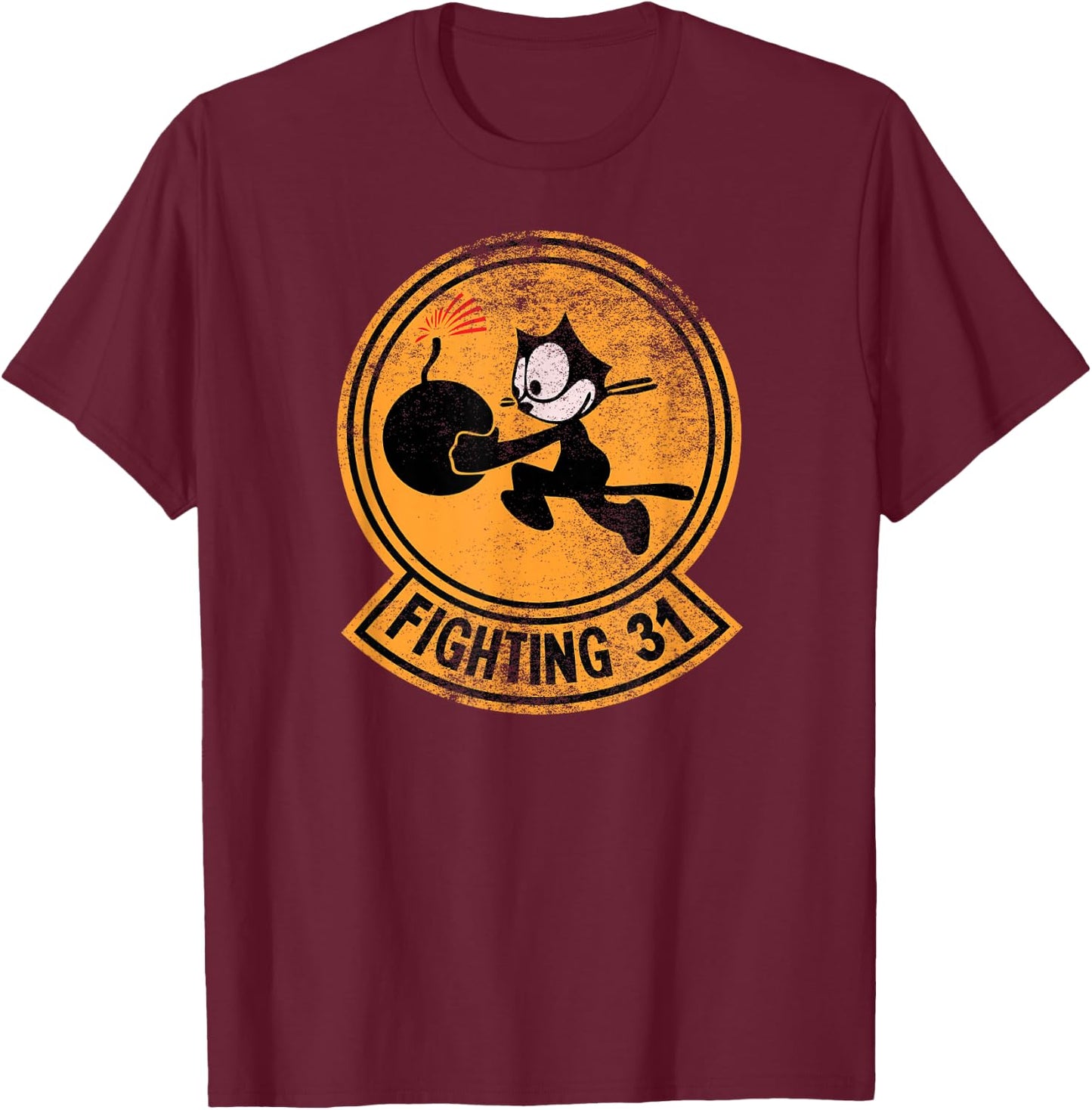 WW2 VFA-31 Tomcatters Squadron Patch VFA31 T-Shirt - T-Shirt | Maroon