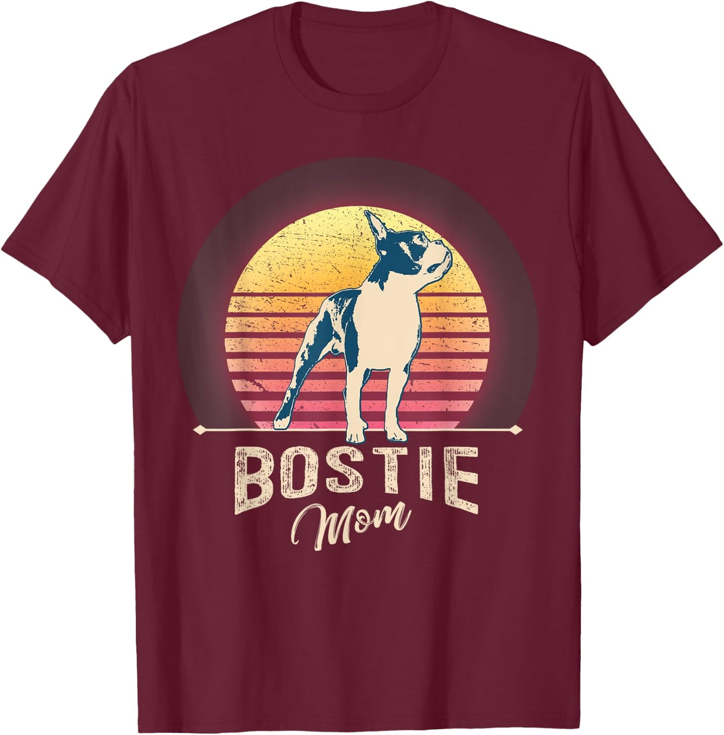 Boston Terrier Boston-Bulldog T-Shirt - T-Shirt | Maroon