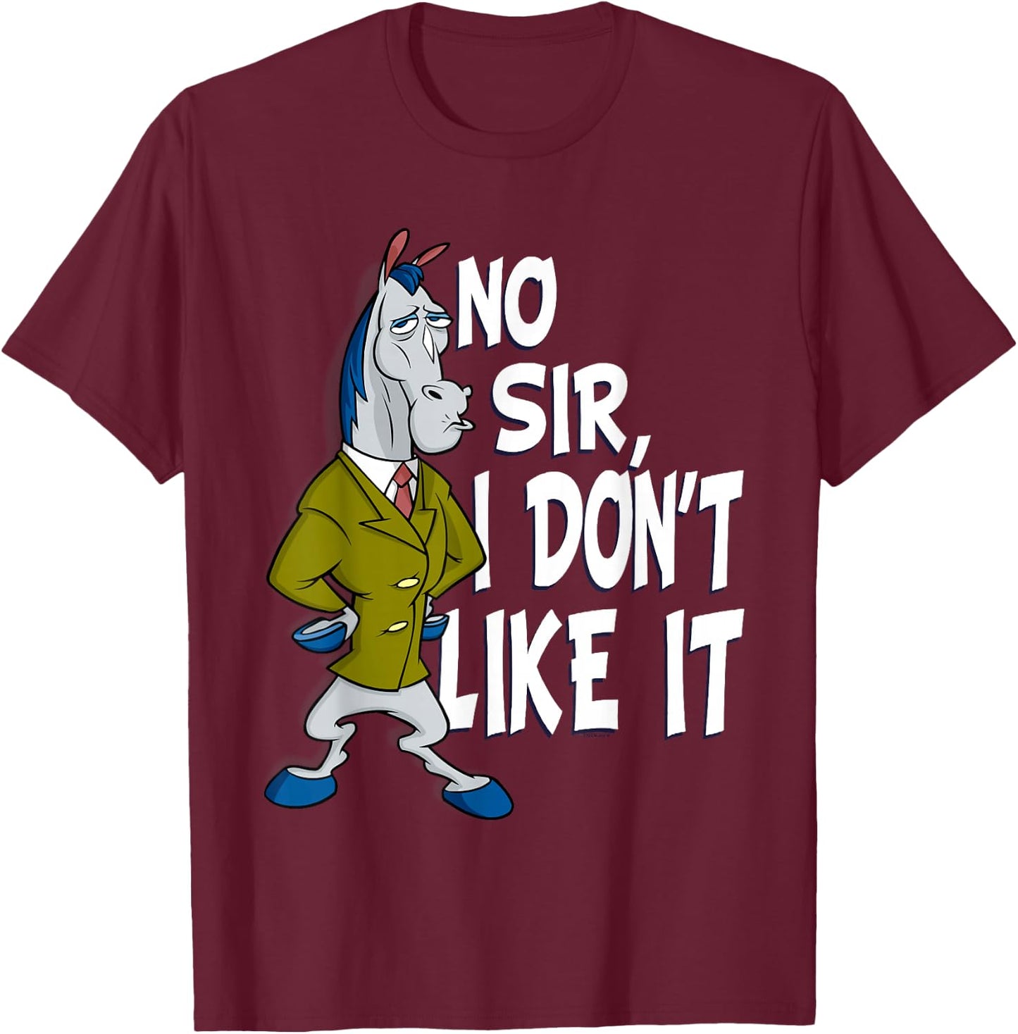 Ren and Stimpy No Sir Mr. Horse T-Shirt - T-Shirt | Maroon
