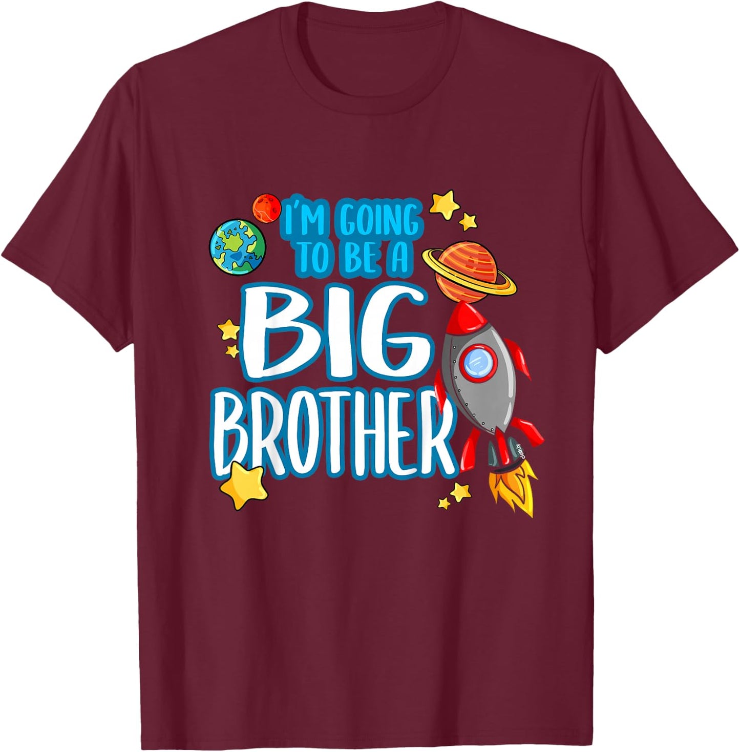 Big Brother Outer Space Gift Toddler Siblings T-Shirt - T-Shirt | Maroon
