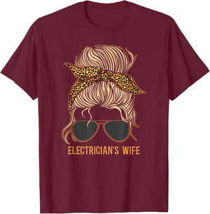 Electrician Wife Girlfiend Sunglasses T-Shirt - T-Shirt | Maroon