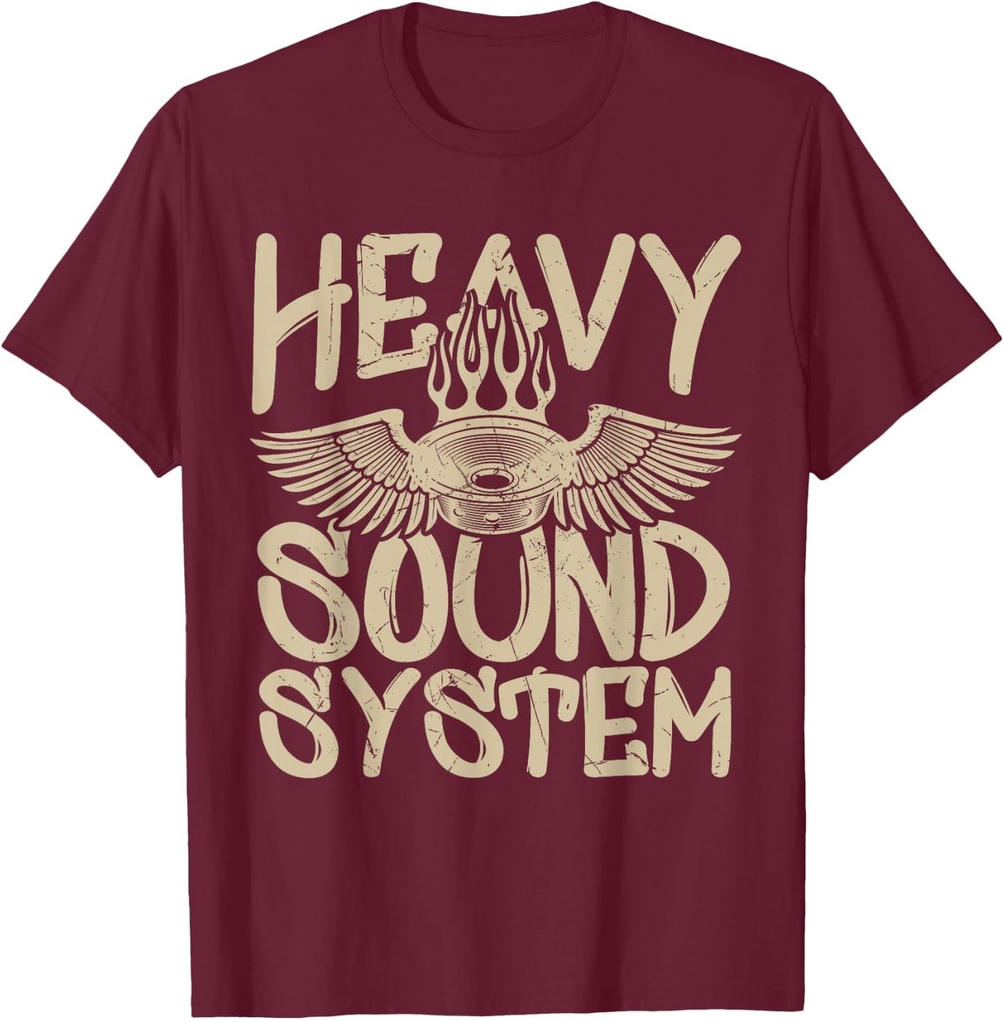 Cool Heavy Sound System Bass Speaker Car Tuners T-Shirt - T-Shirt | Maroon