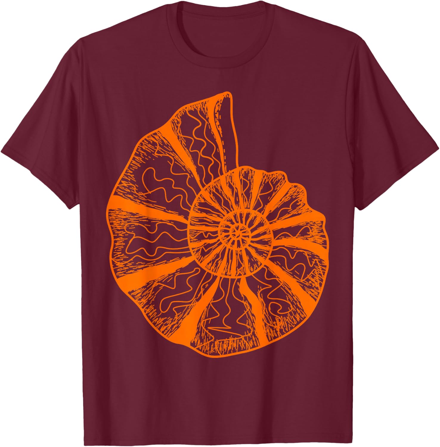 Ammonite Fossils Geologist Paleontologist Study Paleontology T-Shirt - T-Shirt | Maroon