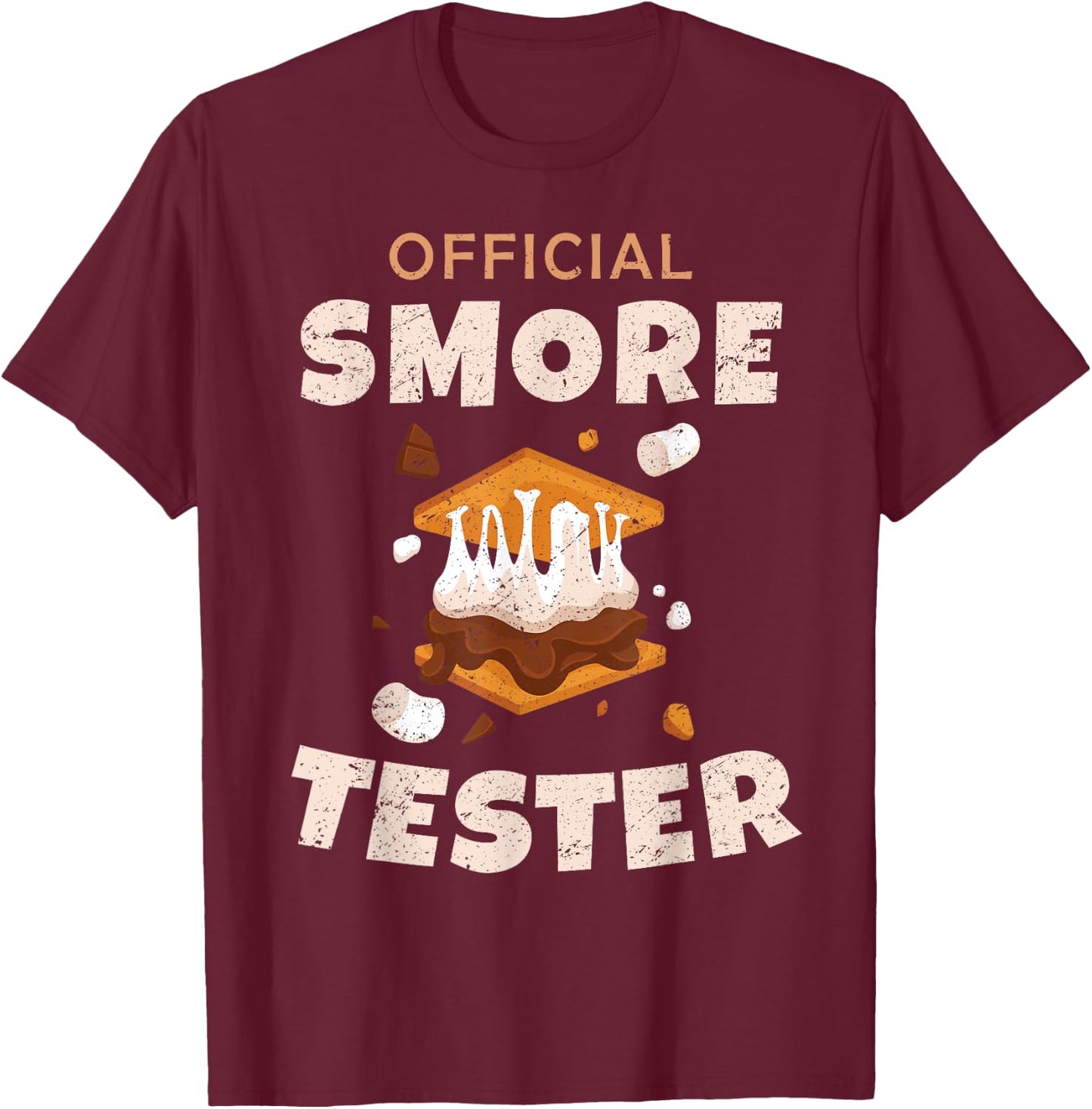Camping Crew Official Smore Tester Marshmallows S'Mores 2025 T-Shirt - T-Shirt | Maroon