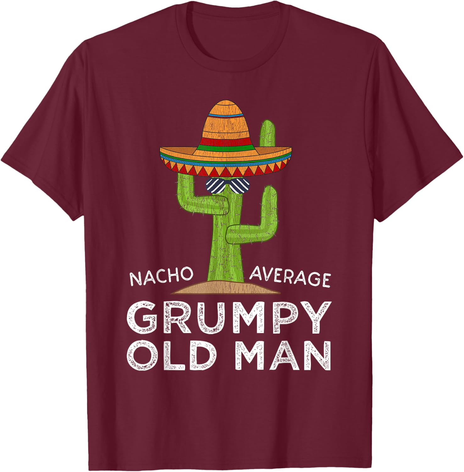 Fun Hilarious Funny Grumpy Old Man T-Shirt - T-Shirt | Maroon