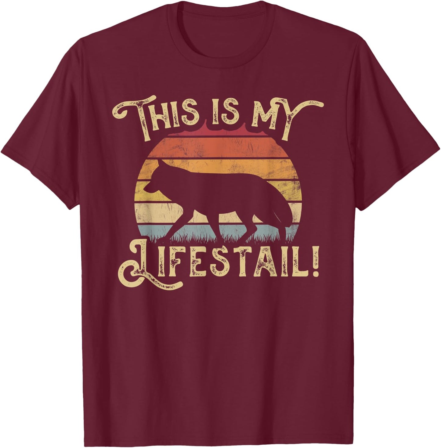 Fox Lover This is My Lifestyle Fox Puns Funny Foxes T-Shirt - T-Shirt | Maroon