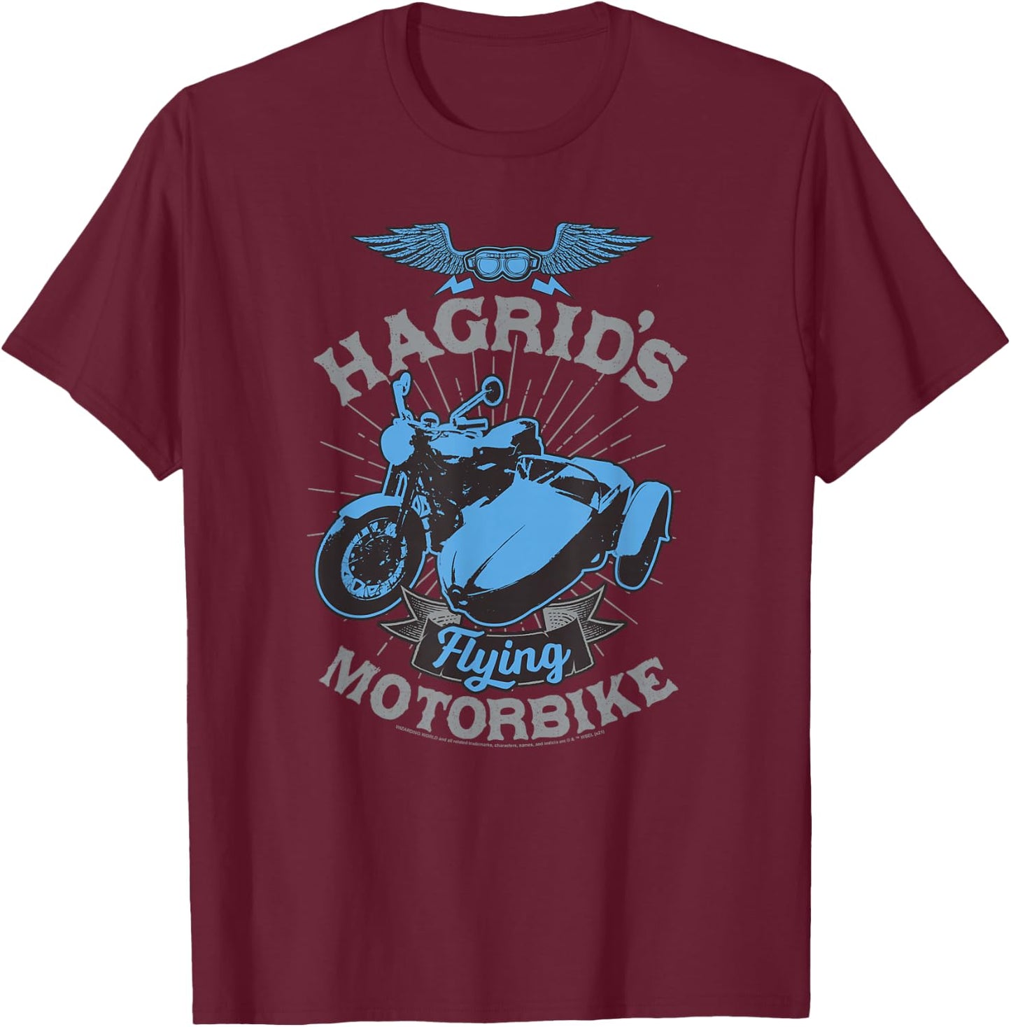 Harry Potter Hagrid's Flying Motorbike Small T-Shirt - T-Shirt | Maroon