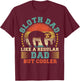 Vintage Sloth Dad Like A Regular Dad Sloth Father's Day T-Shirt - T-Shirt | Maroon
