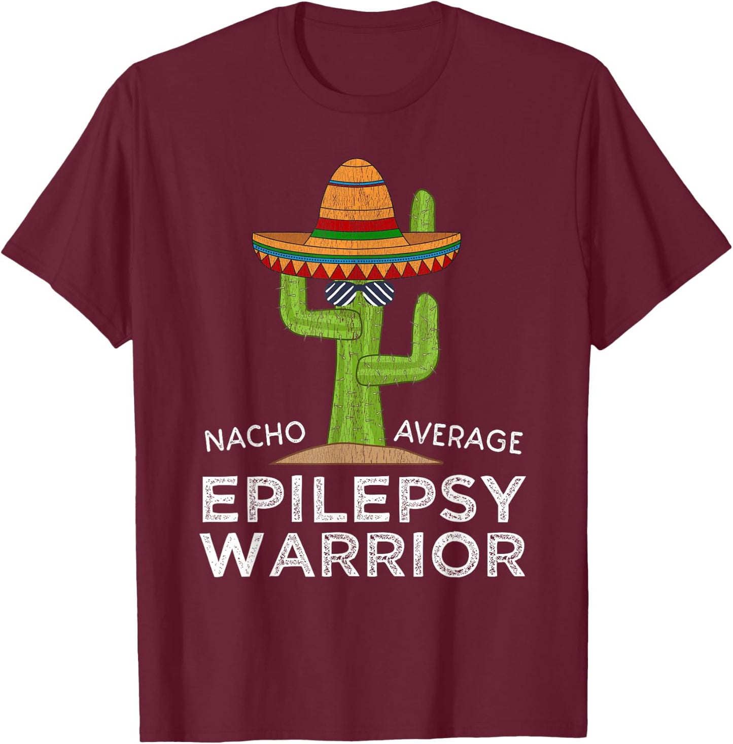 Funny Awareness Epilepsy Warrior T-Shirt - T-Shirt | Maroon