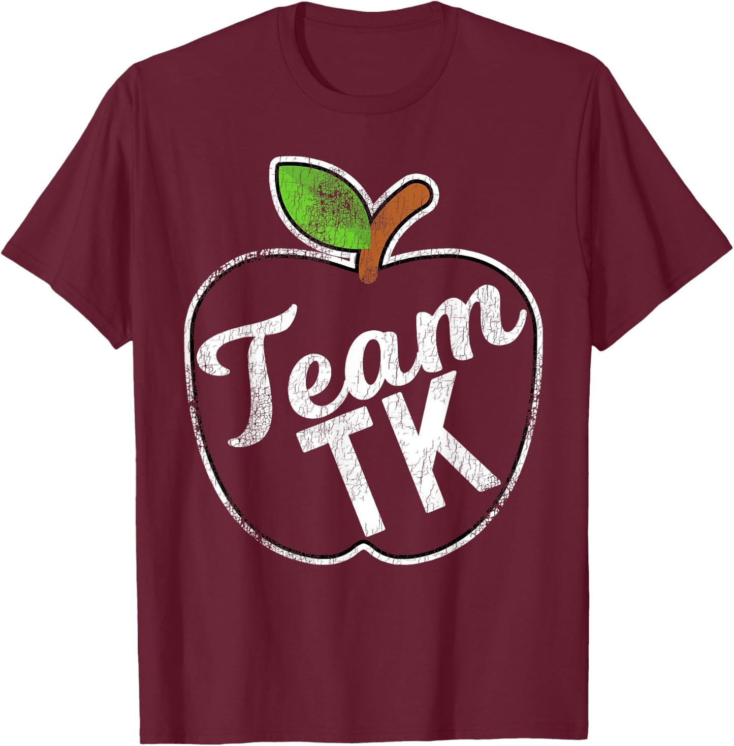 Team TK Transitional Kindergarten Apple T-Shirt - T-Shirt | Maroon