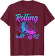Rolling into 12 Roller Skate Birthday T-Shirt - T-Shirt | Maroon