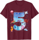Kids 5th Birthday Party Ocean 5 Year Old Sea Fish Aquarium Boy T-Shirt - T-Shirt | Maroon