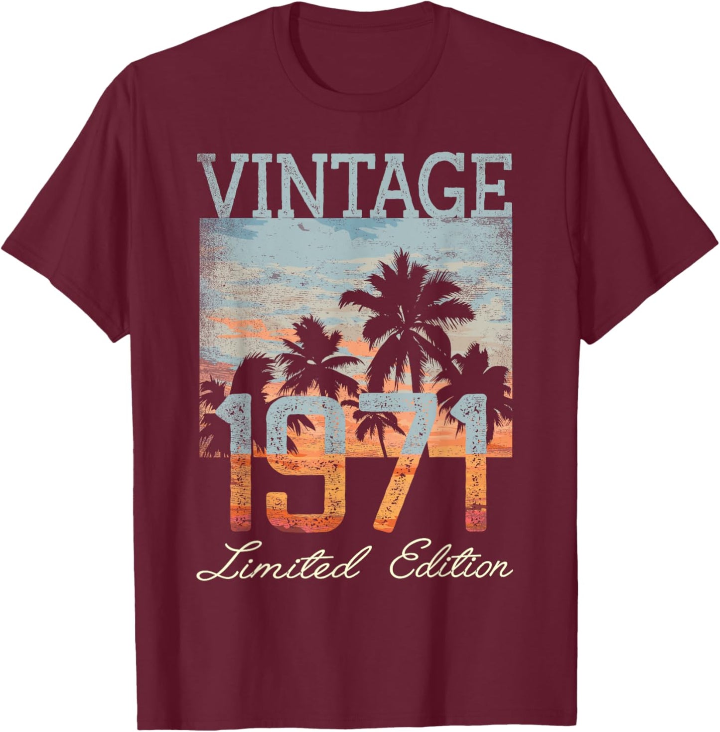 Vintage 1971 Limited Edition 54th Birthday 54 Year Old Gifts T-Shirt - T-Shirt | Maroon