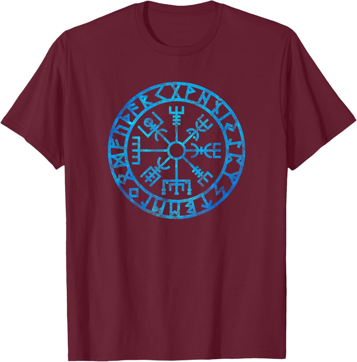 Vegvisir Viking Compass Rune Protection Symbol Celtic Nordic T-Shirt - T-Shirt | Maroon