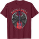 Vintage Retro 80s Music Guitar Wings Rock & Roll T-Shirt - T-Shirt | Maroon