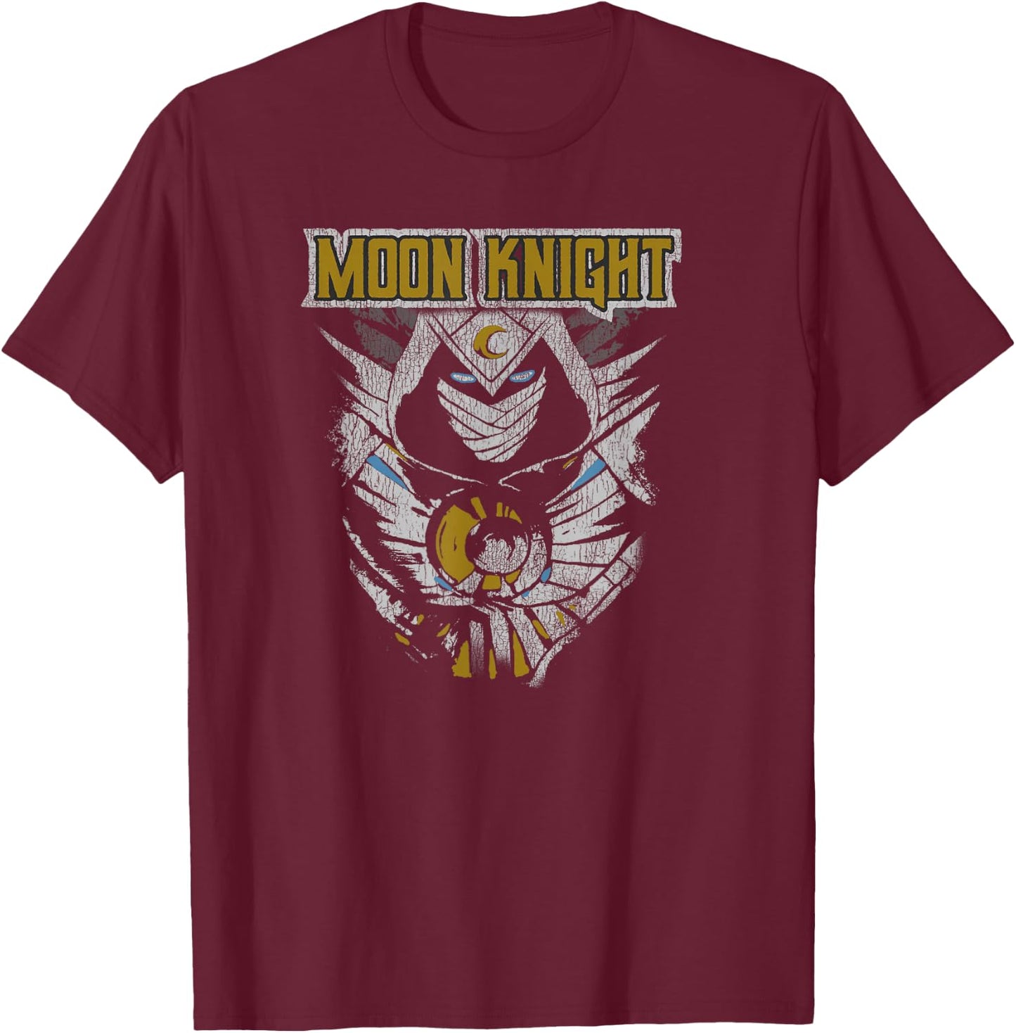 Marvel Moon Knight Distressed Poster T-Shirt - T-Shirt | Maroon