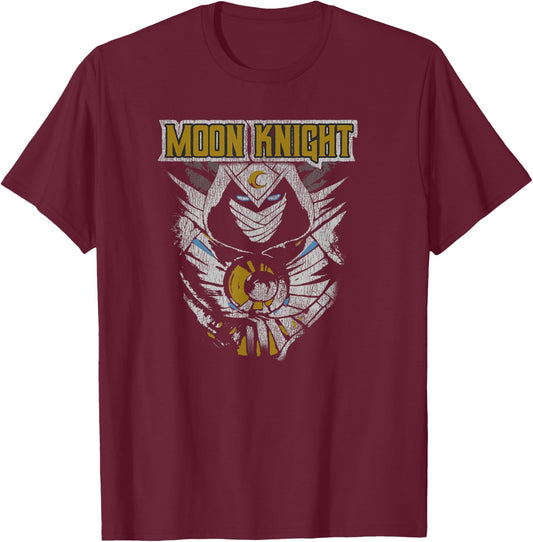 Marvel Moon Knight Distressed Poster T-Shirt - T-Shirt | Maroon