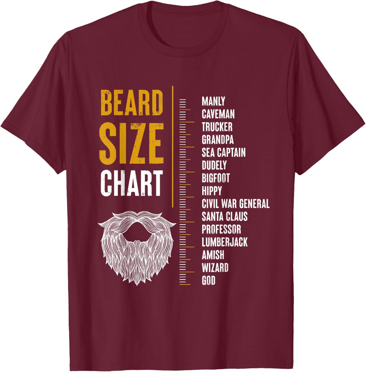 Beard Length Measurement T-Shirt - T-Shirt | Maroon