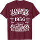 70th Birthday Gift Vintage Legends Born in 1956 70 Years Old T-Shirt - T-Shirt | Maroon