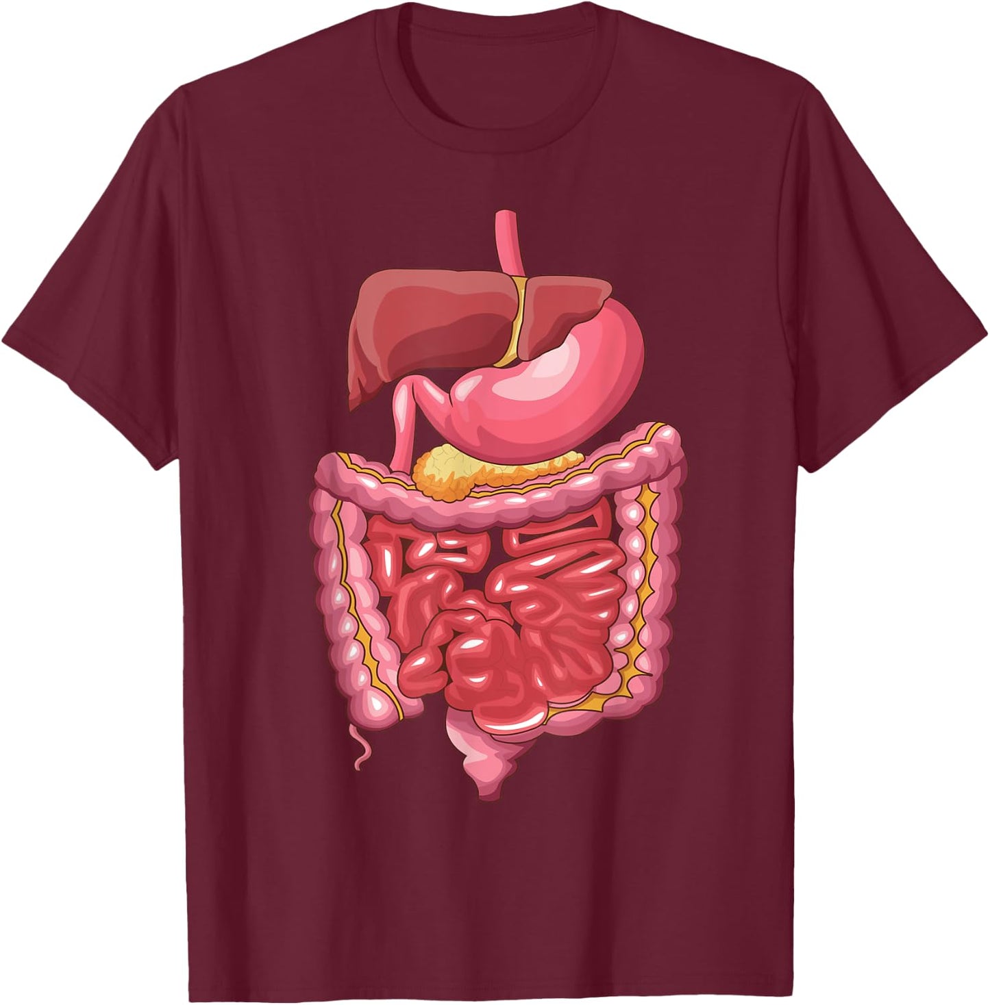 Funny Halloween Costume Rib Cage Heart Lungs Organs Anatomy T-Shirt - T-Shirt | Maroon