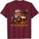USA 250th Anniversary 4th July Yorkie Dog Dad Drinking Beer T-Shirt - T-Shirt | Maroon