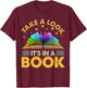Take A Look It's in A Book Reading Retro Rainbow Vintage T-Shirt - T-Shirt | Maroon