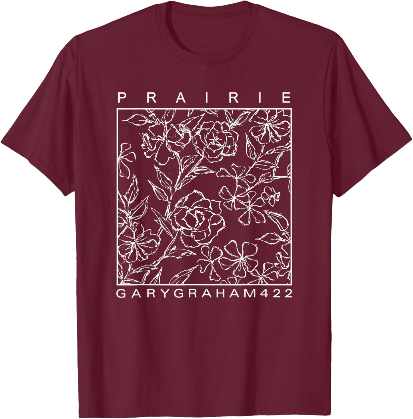 GaryGraham422 Prairie Flower Sketch T-Shirt - T-Shirt | Maroon