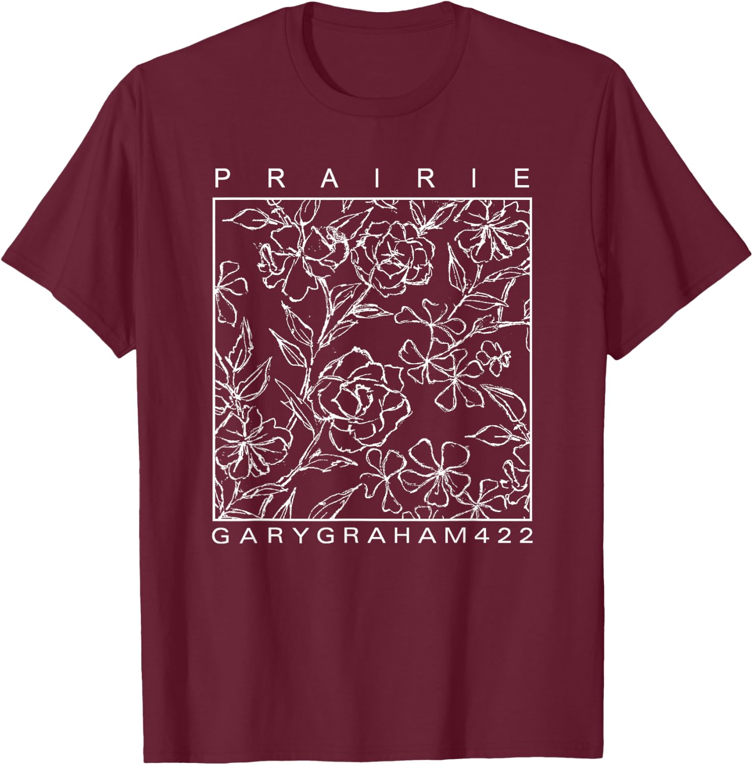 GaryGraham422 Prairie Flower Sketch T-Shirt - T-Shirt | Maroon
