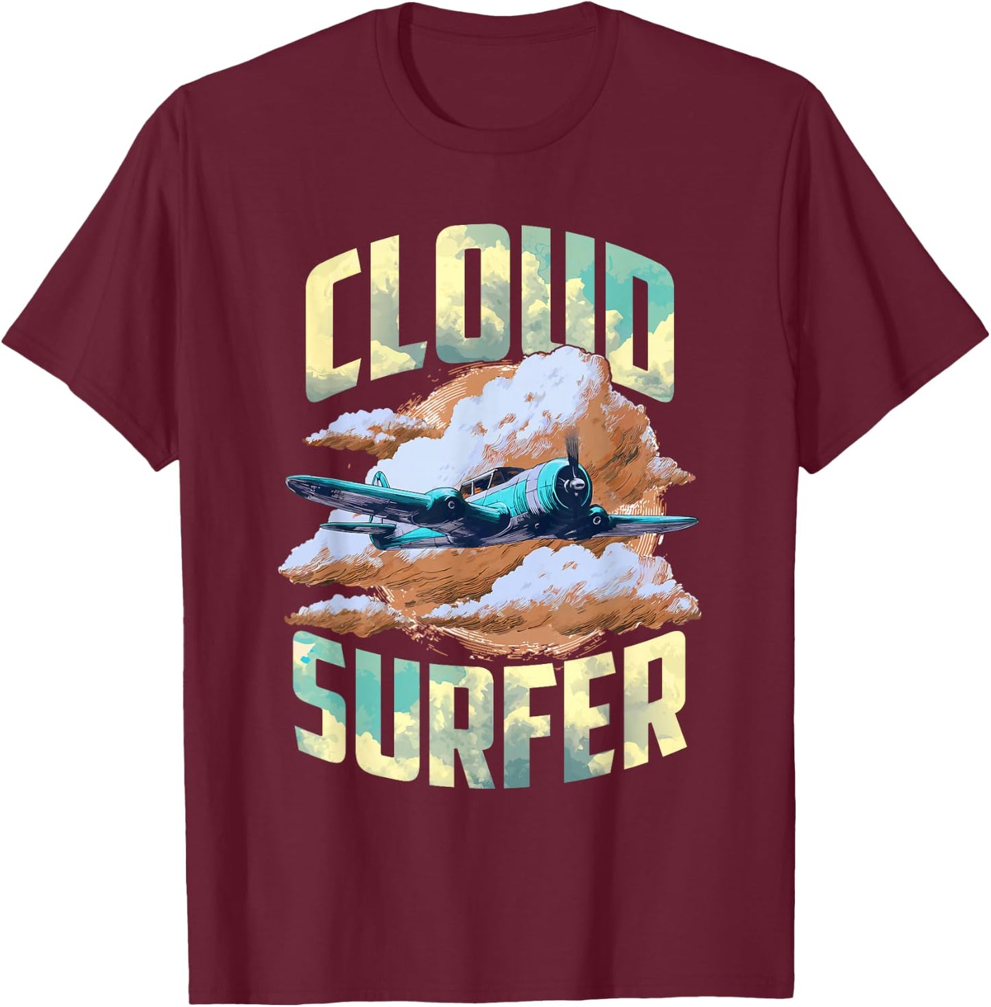 Cloud Surfer T-Shirt - T-Shirt | Maroon