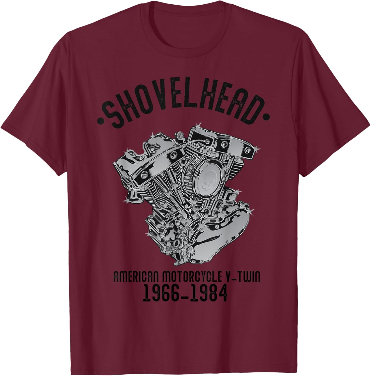 Novelty Shovelhead Motorcycle Enthusiasts Husband Grandpa T-Shirt - T-Shirt | Maroon