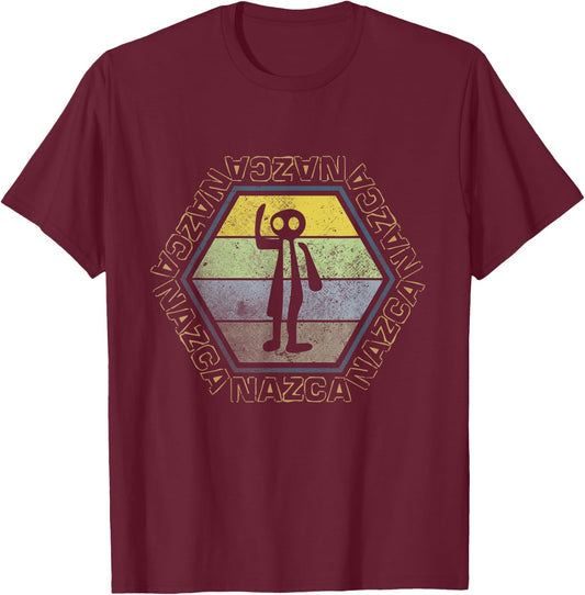 Nazca Lines -Spaceman Astronaut Retro Pop Art Peru Alien T-Shirt - T-Shirt | Maroon
