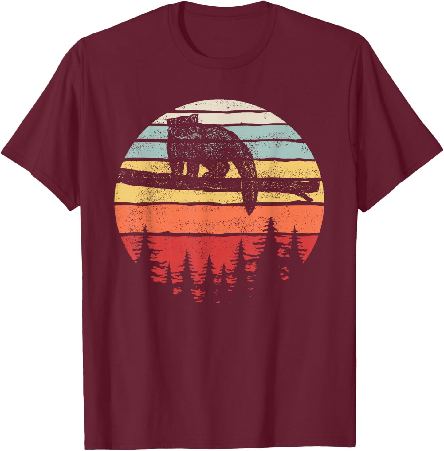 Vintage Retro Red Panda T-Shirt - T-Shirt | Maroon